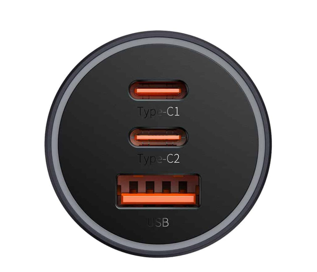 BASEUS Samochodowa 65W GaN 2x USB-C USB-A Golden Contactor Pro C00035202841-00 - 1238473 - zdjęcie 5